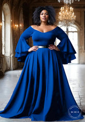 Idia Plus Size Evening Gown In Royal Blue