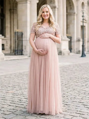 bridesmaid dresses for pregnant women Fashion Casual A-line Maternity Dress Gown this sophisticated long dress will be your lovely partner 22 Maternity Bridesmaid Dresses for –